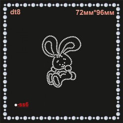 Аплікація зі страз "Зайчик" (6шт/л).