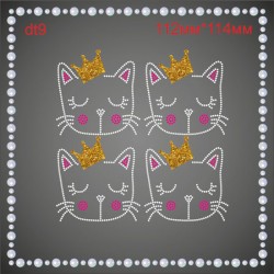 Аплікація зі страз "Кішечка з короною" (4шт/л).
