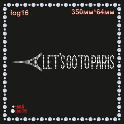 Аплікація зі страз "LET'S GO TO PARIS" (3шт/л). Аплікація зі страз "LET'S GO TO PARIS" (3шт/л).