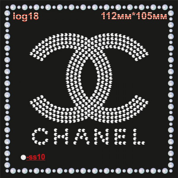 Логотип из страз "Chanel" (4шт/л).