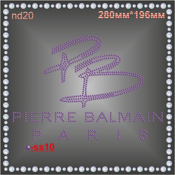 Надпись из страз "Pierre  Balmain" (2шт/л).