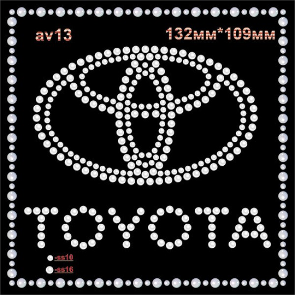 Логотип из страз "Toyota" (4шт/л).
