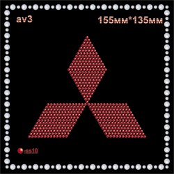 Логотип зі страз "Mitsubishi" (4шт/л).