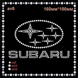 Логотип зі страз "Subaru" (4шт/л).