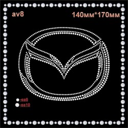 Логотип зі страз "Mazda" (1шт/л).