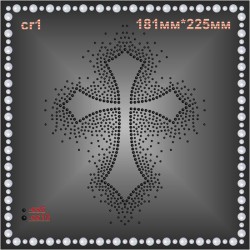 Аплікація зі страз "Хрест" (2шт/л).