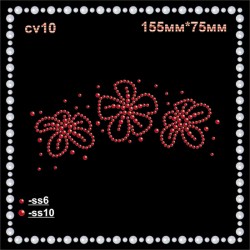 Цветок из страз (6шт/л).