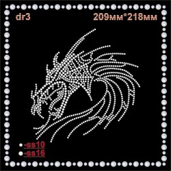 Аплікація зі страз "Дракон" (1шт/л).