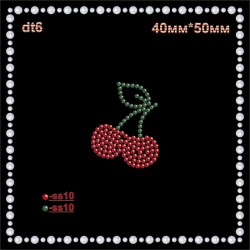 Аплікація зі страз &laquo;Вишенька&raquo; (12шт/л).