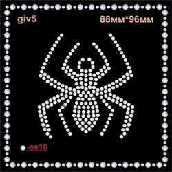 Аплікація зі страз "Павук" (4шт/л).