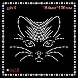 Аплікація зі страз "Кішка" (2шт/л).