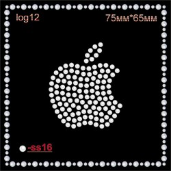 Аплікація зі страз "Яблуко" (9шт/л). Аплікація зі страз "Яблуко" (9шт/л).