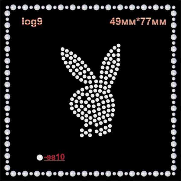 Логотип из страз "Playboy" (9шт/л).