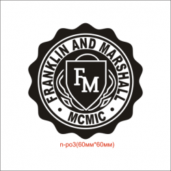 Термонаклейка "Franklin & Marshal" (24шт/л). Термонаклейка "Franklin & Marshal" (24шт/л).