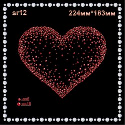 Термоаплікація зі страз "Серце" (1шт/л)