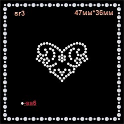 Термоаплікація зі страз "Сердечко" (24шт/л).