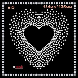 Термоаплікація зі страз "Серце розсип" (2шт/л).