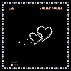 Термоаплікація зі страз "Сердечко" (20шт/л).