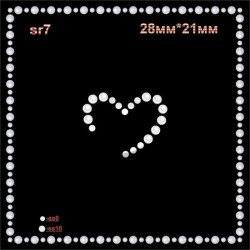 Термоаплікація зі страз "Сердечко" (49шт/л).