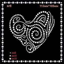 Термоаплікація зі страз "Сердечко" (4шт/л).